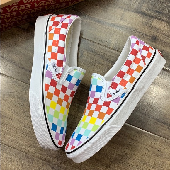 VANS CLASSIC SLIP ON CHECKERBOARD RAINBOW WMNS - Picture 13 of 16